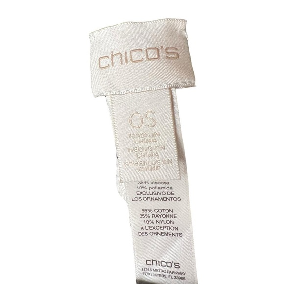 CHICO’S Sweater Poncho Shawl Cape Black/White Stripe Tassels One Size Blanket - Picture 3 of 8